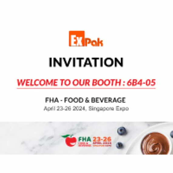 Bienvenido a visitar el stand 609 de Expak en la FHA Food and Beverage Expo
