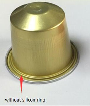 Cápsula de café de aluminio Nespresso sin anillo de goma